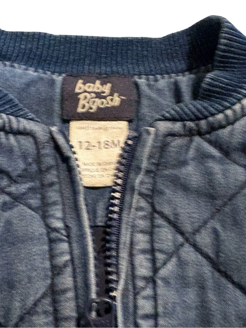 GAP Quilted Navy Blue and Gray Kids Bomber Jacket